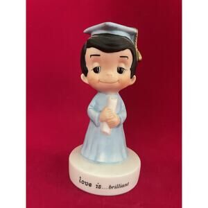 Vtg “Love is Brilliant” 1970 Schmid Collectables Porcelain Graduate, By Kim